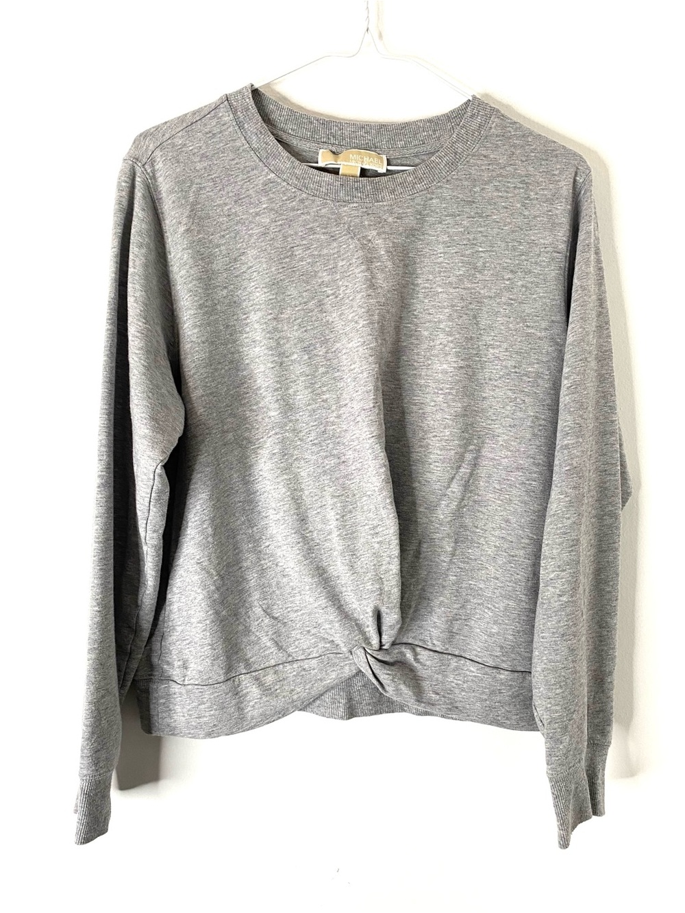 MICHAEL Michael Kors Grey Twist Front Crew Neck Pullover Sweatshirt